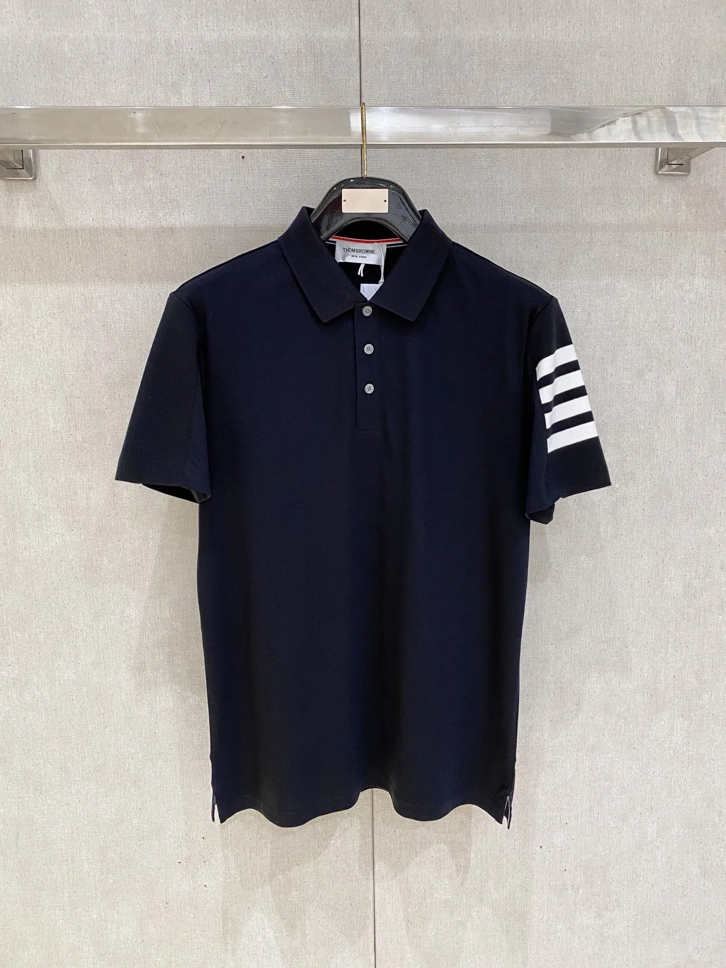 Thom Browne # New Arrival POLO ！ Quality # Breathable Versatile ！ ：Dark Blue White Size：M-XXXL
